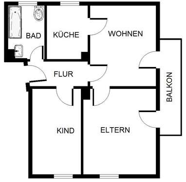 Foto - Wohnung zum Mieten in Gelsenkirchen 399,00 € 52.21 m²
