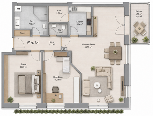 Foto - Wohnung zum Kaufen in Wasserburg am Inn 450.000,00 € 96 m²