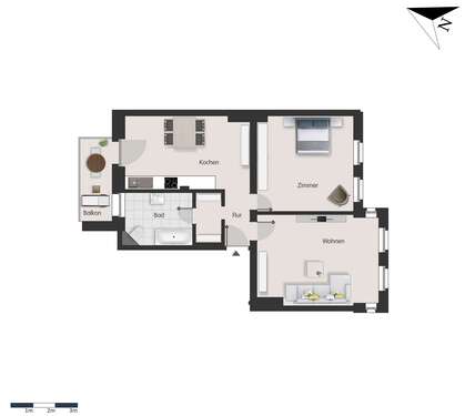 Foto - Wohnung zum Mieten in Magdeburg 598,00 € 75 m²