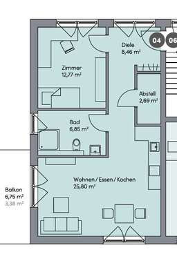 Foto - Wohnung zum Kaufen in Frankfurt 399.000,00 € 59.95 m²