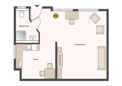 Foto - Wohnung zum Mieten in Stuttgart Münster 577,50 € 31 m²