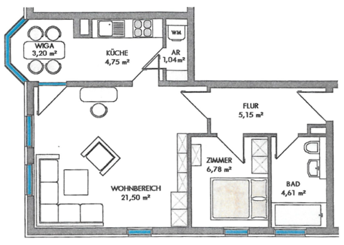Foto - Wohnung zum Kaufen in Frankfurt 458.000,00 € 47 m²