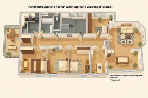 Foto - Wohnung zum Mieten in Waiblingen 1.950,00 € 150 m²