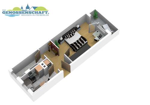 Foto - Wohnung zum Mieten in Freiberg 249,00 € 31.15 m²