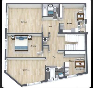 Foto - Wohnung zum Mieten in Pforzheim 570,00 € 48 m²