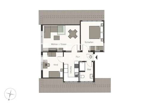 Foto - Wohnung zum Kaufen in Stuttgart Hedelfingen 214.800,00 € 54 m²