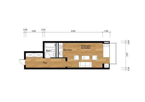 Foto - Wohnung zum Mieten in Cuxhaven 364,00 € 34.64 m²