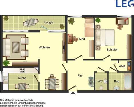 Foto - Wohnung zum Mieten in Düsseldorf 915,60 € 84 m²