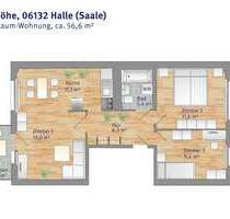 Wohnung zum Mieten in Halle 367,00 € 56.36 m²
