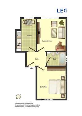 Foto - Wohnung zum Mieten in Bergkamen 369,00 € 48 m²