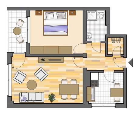 Foto - Wohnung zum Mieten in Herten 449,00 € 57 m²