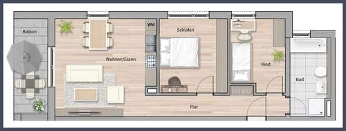 Foto - Wohnung zum Kaufen in Leinfelden-Echterdingen 369.000,00 € 67.15 m²