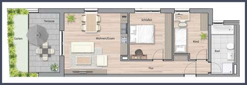 Foto - Wohnung zum Kaufen in Leinfelden-Echterdingen 369.000,00 € 69.54 m²