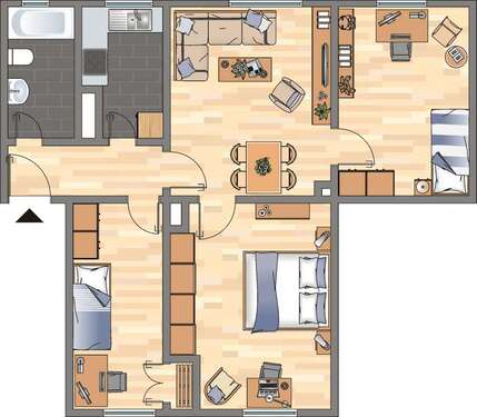 Foto - Wohnung zum Mieten in Bochum 479,00 € 59.32 m²