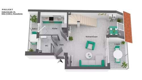 Foto - Wohnung zum Mieten in Köln 790,00 € 65.3 m²
