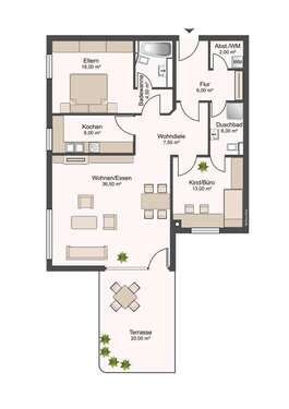 Foto - Wohnung zum Kaufen in Gerbrunn 375.500,00 € 111 m²