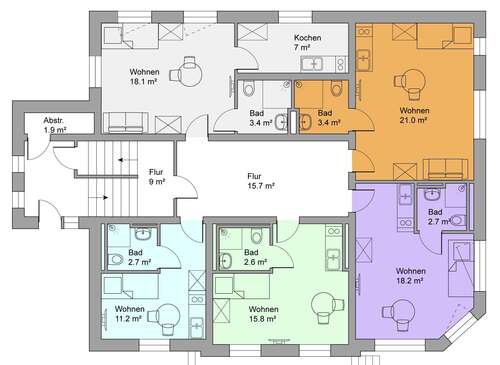 Foto - Wohnung zum Mieten in Hannover 525,00 € 21 m²