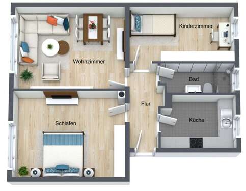 Foto - Wohnung zum Mieten in Mainz 1.050,00 € 60 m²
