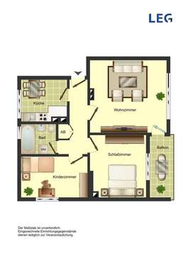 Foto - Wohnung zum Mieten in Bergkamen 509,00 € 62.99 m²
