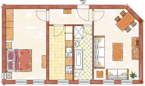 Foto - Wohnung zum Mieten in Magdeburg 465,00 € 63 m²