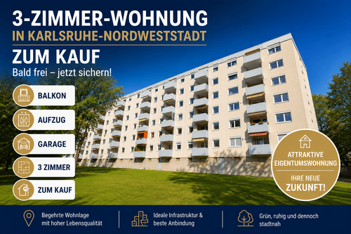 Foto - Wohnung zum Kaufen in Karlsruhe 346.000,00 € 80 m²