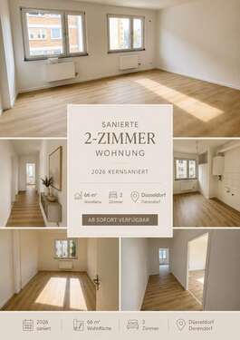 Foto - Wohnung zum Mieten in Düsseldorf 1.100,00 € 66 m²