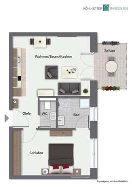 Foto - Wohnung zum Mieten in Balingen 665,00 € 49.9 m²