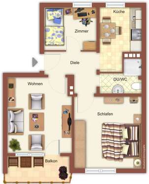 Foto - Wohnung zum Mieten in Mönchengladbach 529,00 € 47 m²