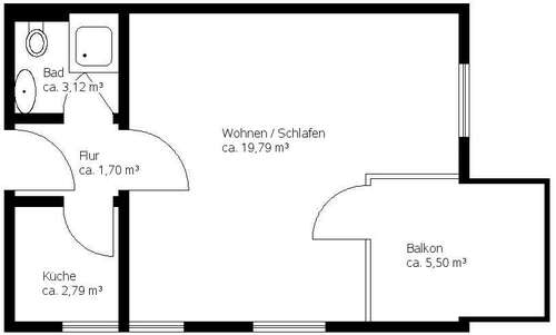 Foto - Wohnung zum Mieten in Kesselsdorf 395,00 € 32.9 m²