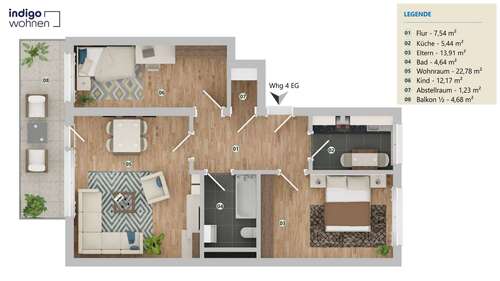 Foto - Wohnung zum Mieten in Bremen 805,00 € 70 m²