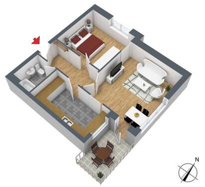 Foto - Wohnung zum Mieten in Hamburg 625,00 € 54 m²