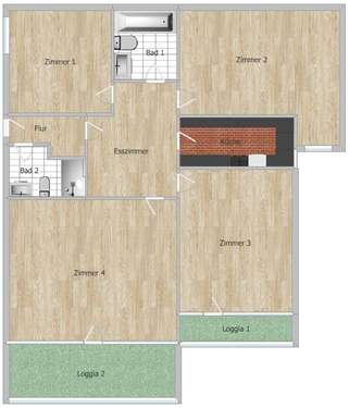 Foto - Wohnung zum Mieten in Karlsruhe 2.125,00 € 120 m²