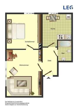 Foto - Wohnung zum Mieten in Unna 369,00 € 40.6 m²