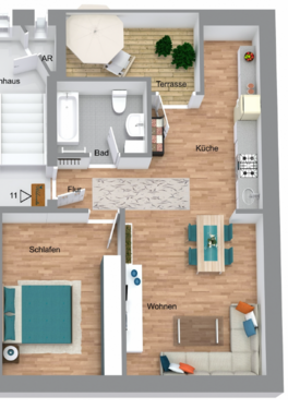 Foto - Wohnung zum Mieten in Leipzig 420,00 € 53.6 m²