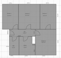 Wohnung zum Mieten in Bischofsheim 1.100,00 € 77 m²