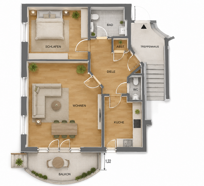 Foto - Wohnung zum Kaufen in Babelsberg 370.000,00 € 64 m²