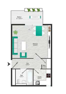 Foto - Wohnung zum Mieten in München 702,68 € 31.94 m²