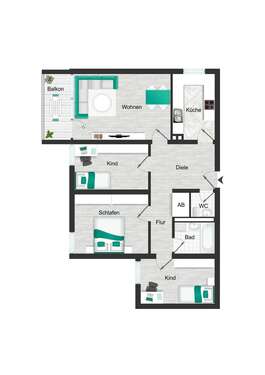 Foto - Wohnung zum Mieten in München 1.815,00 € 90.75 m²