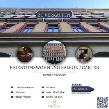 Foto - Wohnung zum Kaufen in Leipzig Neustadt-Neuschönefeld 160.000,00 € 72 m²