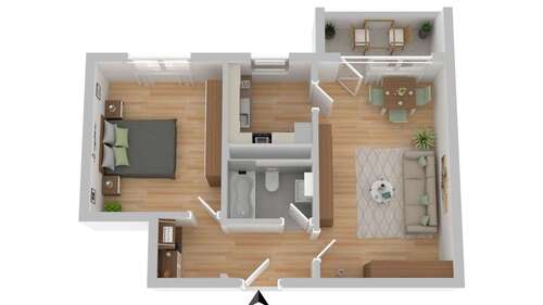 Foto - Wohnung zum Mieten in Rostock 439,00 € 51.64 m²