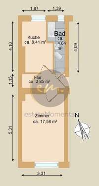 Foto - Wohnung zum Kaufen in Berlin 148.221,00 € 34.47 m²