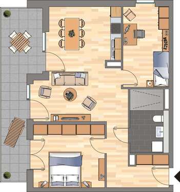 Foto - Wohnung zum Mieten in Bonn 1.129,00 € 76.21 m²
