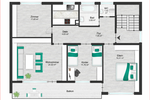 Foto - Wohnung zum Kaufen in Gottmadingen 249.000,00 € 88 m²