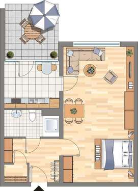 Foto - Wohnung zum Mieten in Dortmund 270,72 € 46 m²