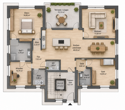 Foto - Wohnung zum Mieten in Hövelhof 1.750,00 € 139.9 m²