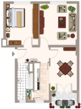 Foto - Wohnung zum Mieten in Mönchengladbach 549,00 € 57.22 m²