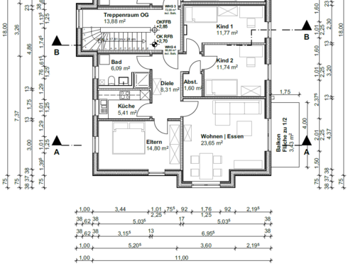 Foto - Wohnung zum Mieten in Oberhummel 1.215,00 € 87 m²