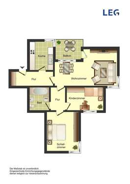 Foto - Wohnung zum Mieten in Kamen 381,28 € 70.86 m²