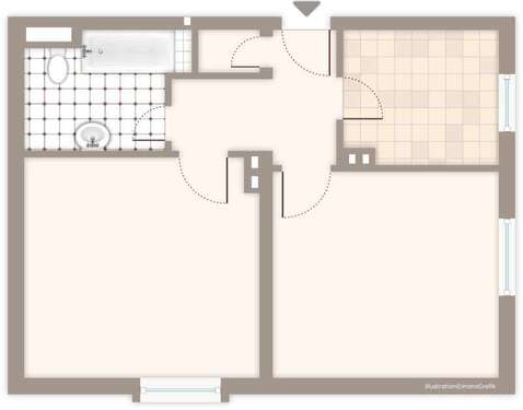Foto - Wohnung zum Mieten in Mönchengladbach 499,00 € 50.82 m²