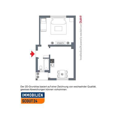 Foto - Wohnung zum Mieten in Duisburg 369,00 € 44.72 m²